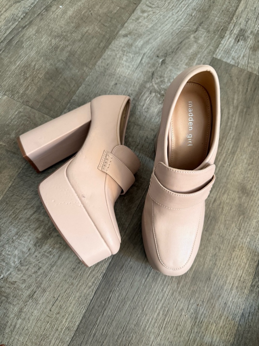 Madden Girl Blush Platform Block Heel Loafers